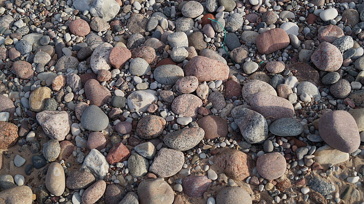 pedras, mar, textura, padrão, água, natureza