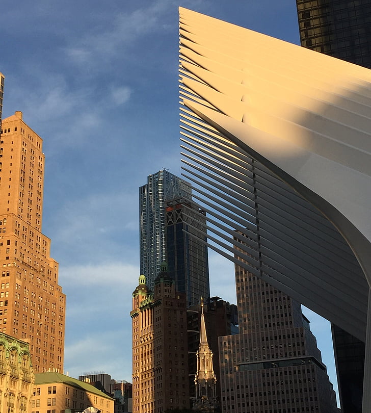 New york city, centro di commercio mondiale, AR, architettura, Manhattan, business, paesaggio urbano