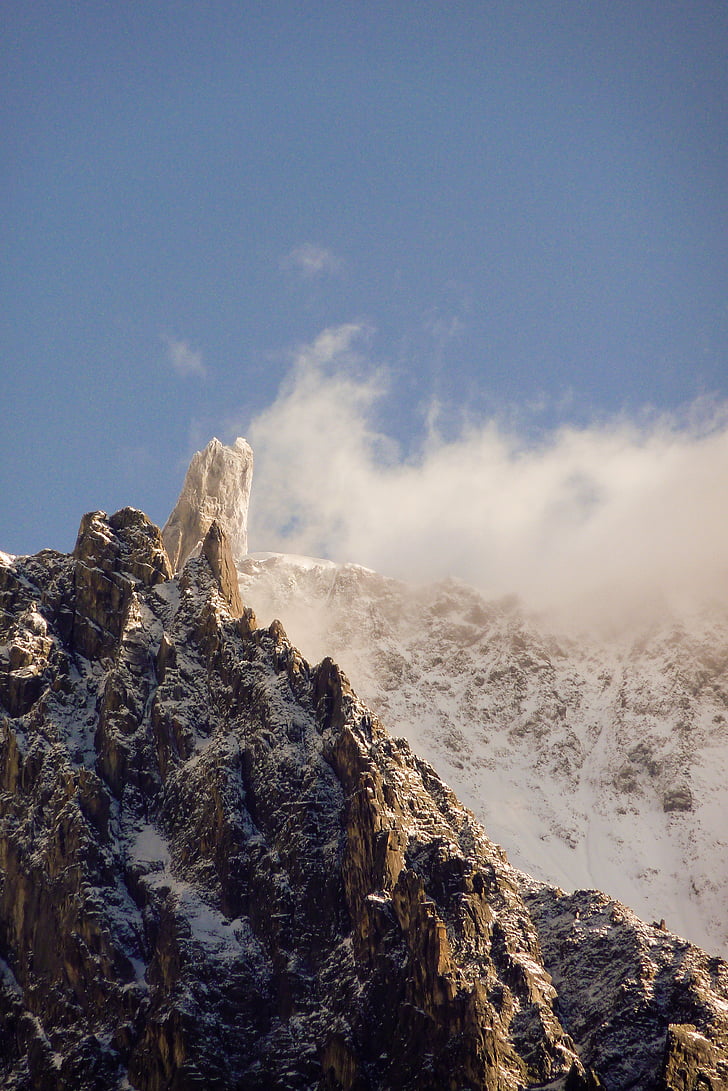 dent del gegant, Mont blanc, nou, Roca, cel, muntanya, Aosta