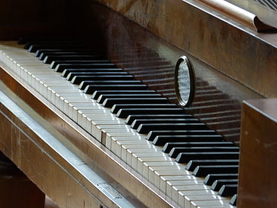 piano, velho, Historicamente, Castelo ribbek, música, chaves, instrumento