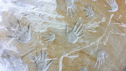 손, 벽, 젊은, 사람, 디자인, 텍스처, 배경