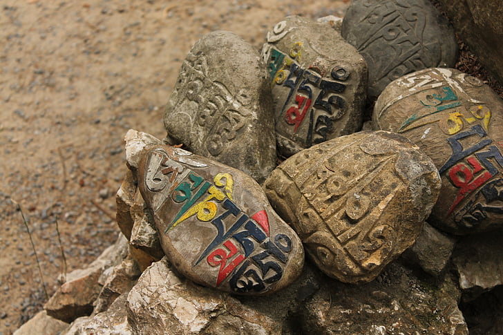 pierres, Tibet, Chine, chaussure