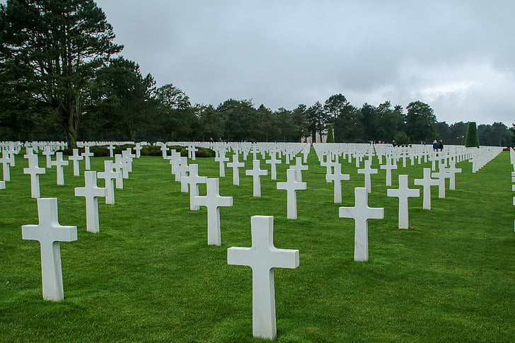 france, normandy, military cemetery