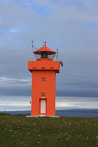 Island, Lighthouse, rød