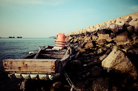 het strand, de boot, Vietnam, Co, alleen, natuurlijke, het landschap