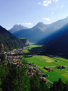 adlerblick, längd fältet, Tyrolen, bergen, städer, städer, byar