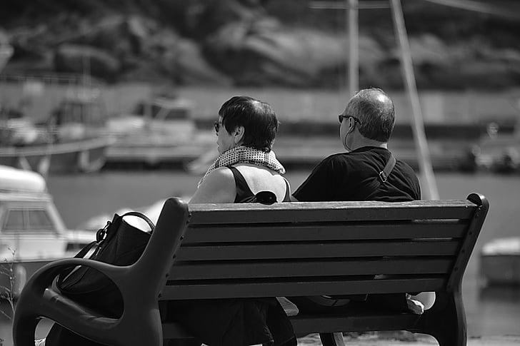 couple, black and white, characters, humans, people, woman, man