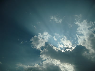 空, 雲, 空梁, 大気, 明るい, 太陽