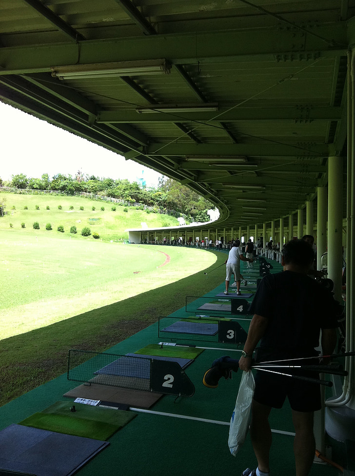 golf driving range, yonabaru, symmetric