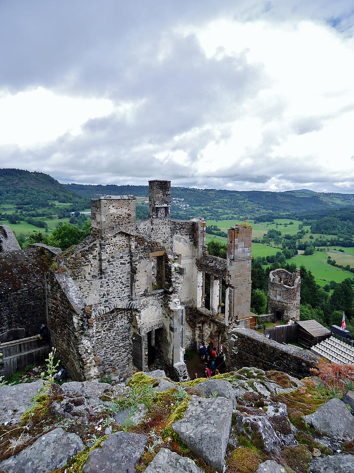 Κάστρο, μεσαιωνική, αρχιτεκτονική, επάλξεις, Γαλλία, Μέση ηλικία, Murol
