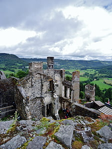hrad, středověké, Architektura, opevnění, Francie, střední věk, Murol