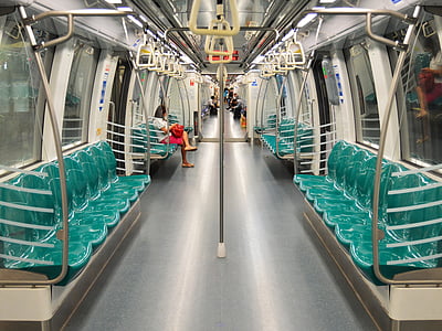 metrô, carroça, carro, interior, assentos, moderna, metrô