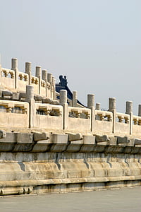 난 간, 발코니, 벽, 태양, 사원, 중국