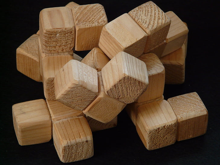 khối lập phương, gỗ, đồ chơi bằng gỗ, câu đố, chia sẻ, xây dựng, chơi