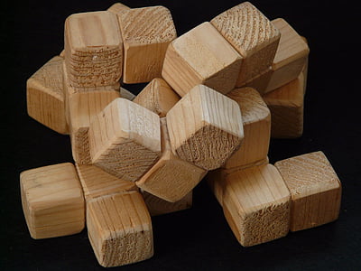 cubo, legno, Giocattoli di legno, puzzle, Condividi, compilazione, Gioca