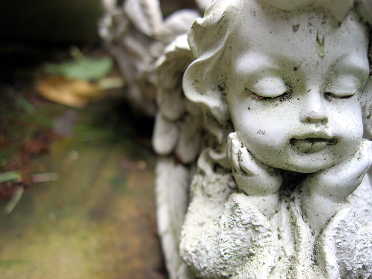 cherub, angel, tombstone, cemetery, figure, angel figure, wing