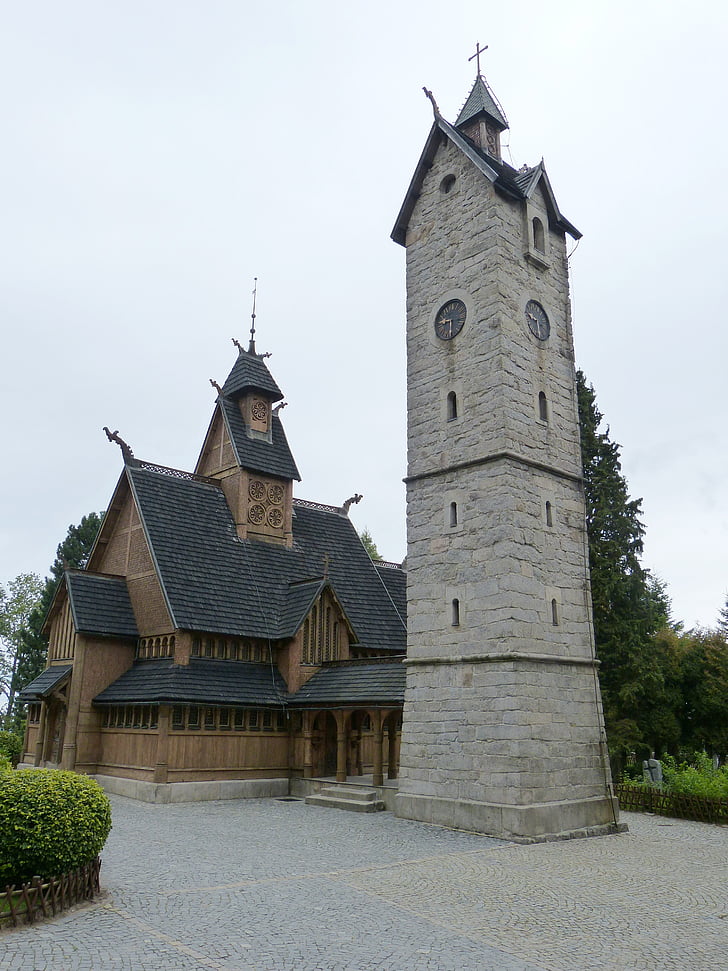 Stave church, architecture, Église, bâtiment, impressionnante, célèbre, Église en bois