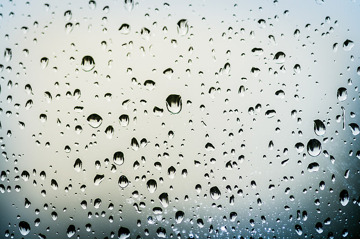 drops, rain, window, glass, rain drops, water, nature