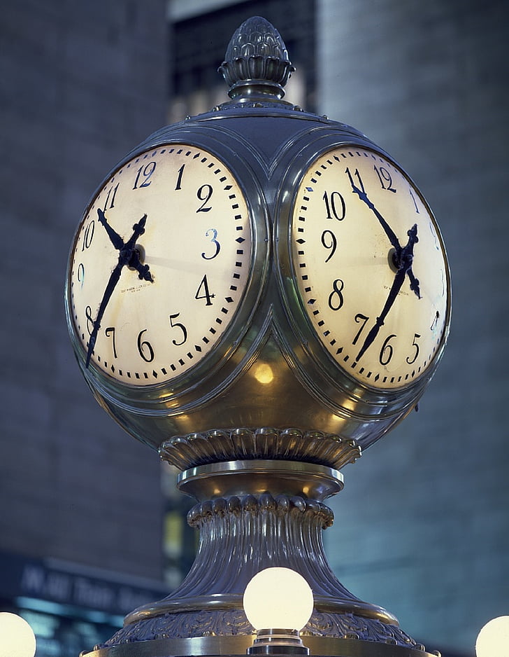 zegar, hali, wybierania, Dworzec Grand central, Manhattan, new york city, czas