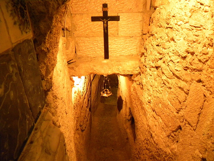 Croix, crypte, mystique, Église, chemin d’accès, escaliers, murs