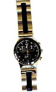 time, wrist watch, men's, swatch, swiss made, stainless steel, waterproof