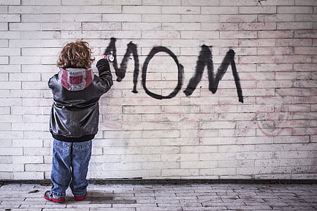 mom, graffiti, the art of, people, wall - Building Feature, caucasian Ethnicity