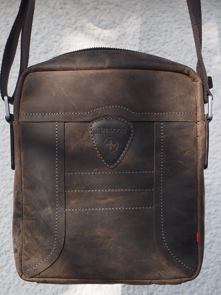 bag, leather case, leather, strellson, fashion
