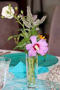 stalo dekoracijos, gėlė, Vaza, apdaila, žiedų, žydėti, Natiurmortas