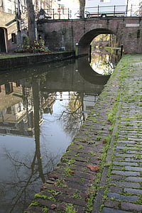 канал, воды, мост, Нидерланды, Зеркальное отображение, Река, Мост - мужчина сделал структура