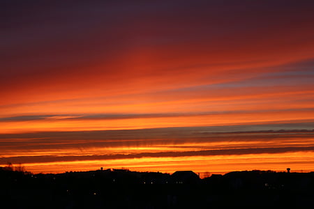 Afterglow, Sky, humør, Sunset, orange himmel, aften