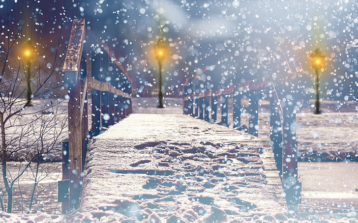 сніг, снігопад, ліхтар, Ліхтарі, світло, Різдво, настрій