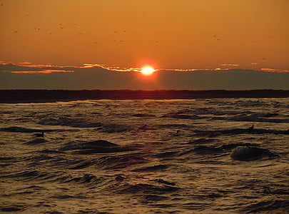 abendstimmung, puesta de sol, Mar del norte, mar, Costa