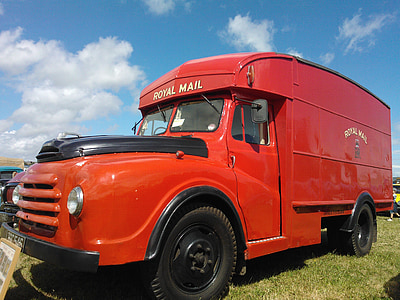 GPO Ван, пощенски камион, червен, превозно средство, реколта, стар, ретро