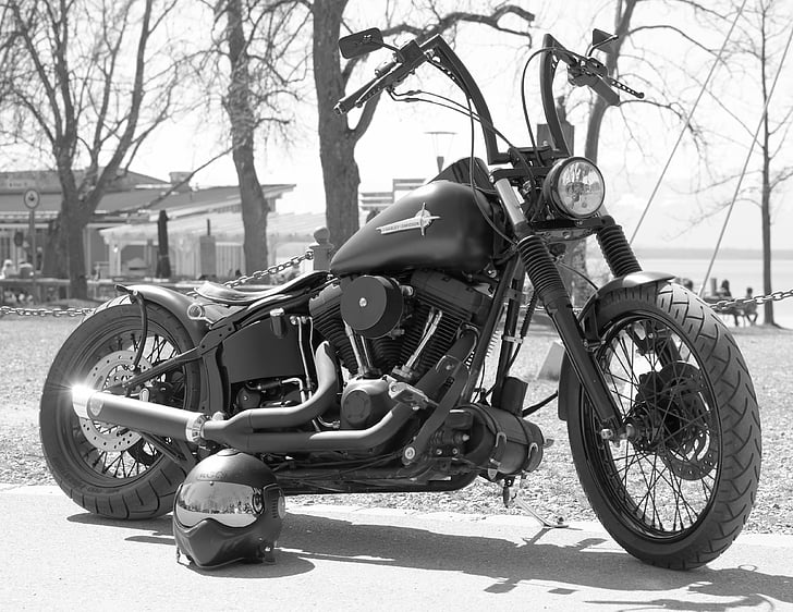 Harley, Harley davidson, μοτοσικλέτα, ποδήλατο, μαύρο, δύο τροχοφόρο όχημα, διασκέδαση