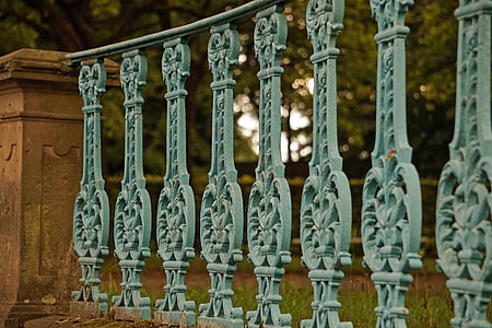 recinzione, ornamento, metallo, ferro battuto, verschnörkelt