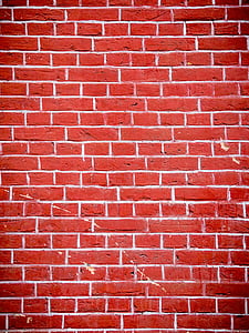 red, wall, bricks, holes, cracks, brick, backgrounds