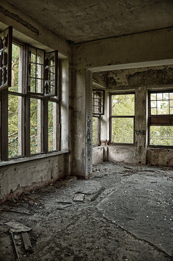 ruin, villa, lapsed, decay, home, old, leave