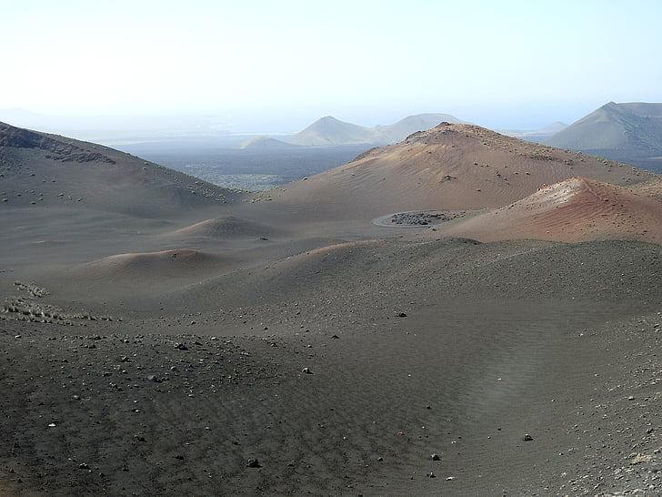 polja lave, Vulkanski krajolik, Timanfaya, Lanzarote, Vulkanski, Kanarski otoci, priroda