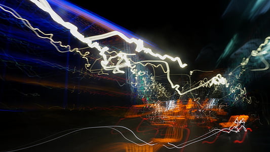 long exposure, night, light painting, abstract
