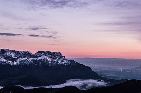 montagna, nebbia, paesaggio, banco di nebbia, Alba, stato d'animo, Morgenstimmung