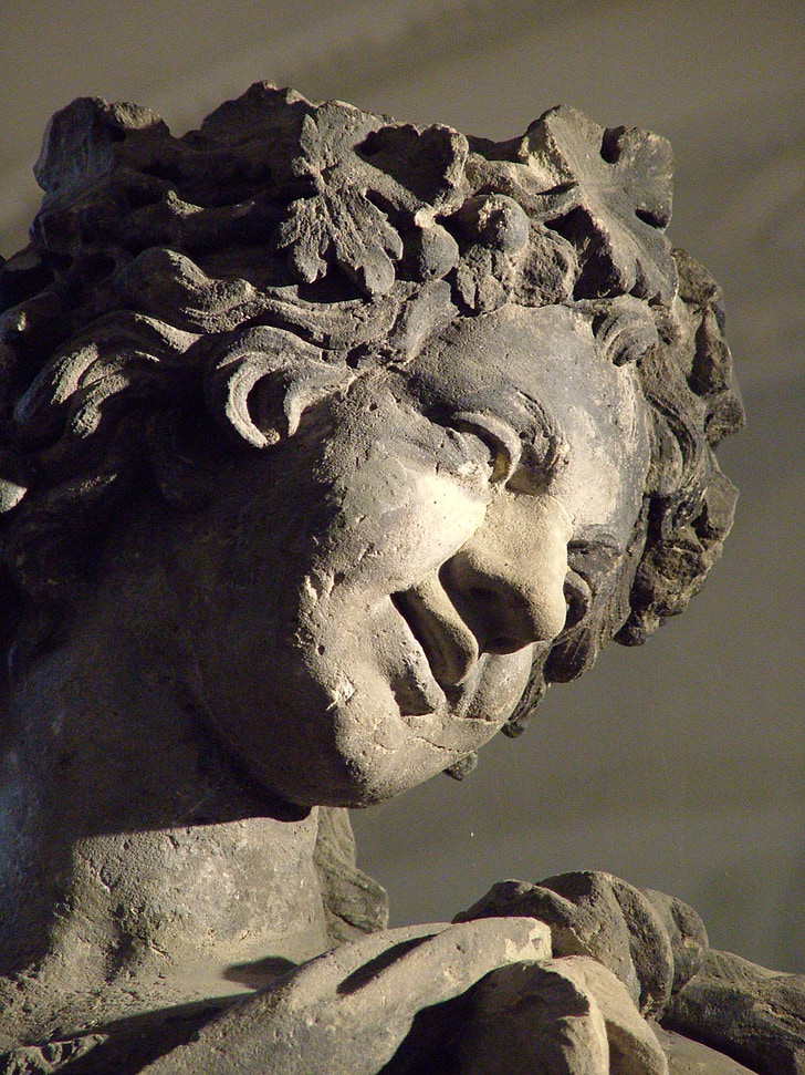 baroque, statue, stone, face