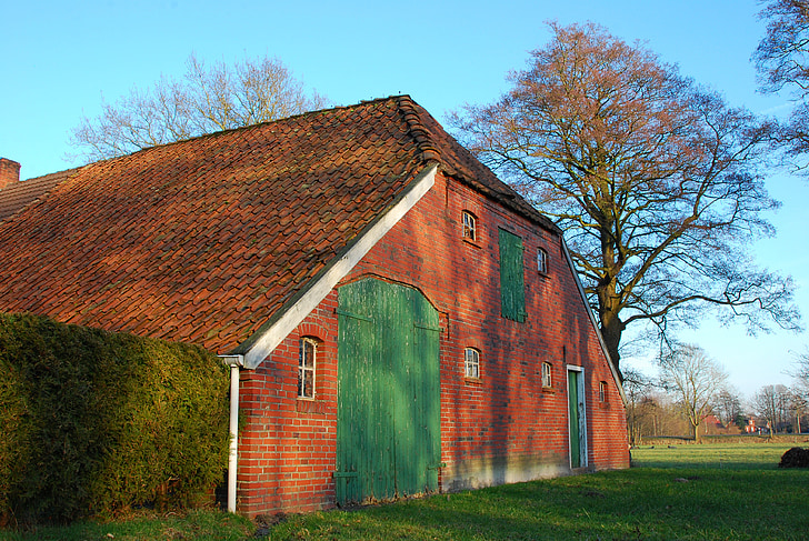 edificio, feenhaus, Frisia del este, techo, casa antigua, pasado, agricultura