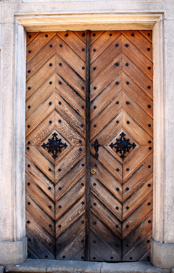dveře, vchod, staré, Itálie, hardware
