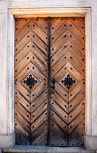 deur, ingang, oude, Italië, hardware