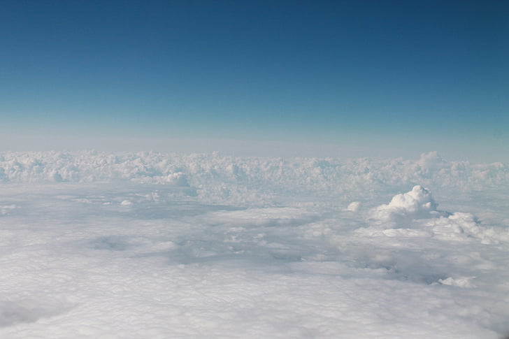 공중, 사진, 구름, 구름 위에, 스카이, 하얀, 비행기