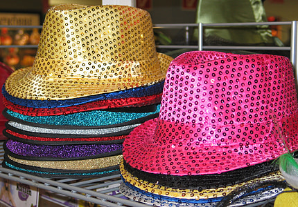 カーニバル, カーニバル帽子, 帽子, キラキラ, 輝き, コスチューム, 装飾