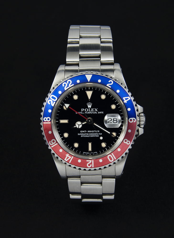 analogový, hodiny, GMT, GMT-master, Luxusní, Rolex, hodinky
