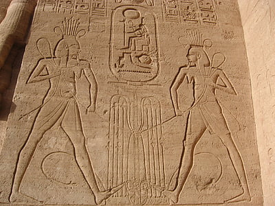 Egypten, Aswan, Abu simbel, Nilen, floden, templet, ruinerna