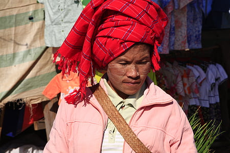 Myanmar, Inlemeer, markt