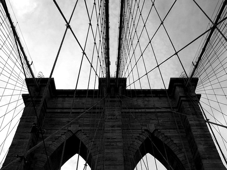 new york, överbrygga från brooklyn, Bridge, Brooklyn, new york city, Brooklyn bridge, Brooklyn - New York